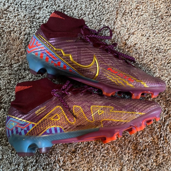 Nike Zoom Superfly 9 Elite KM FG Mbappe Dark Beetroot Mens Size 8 - Picture 6 of 9